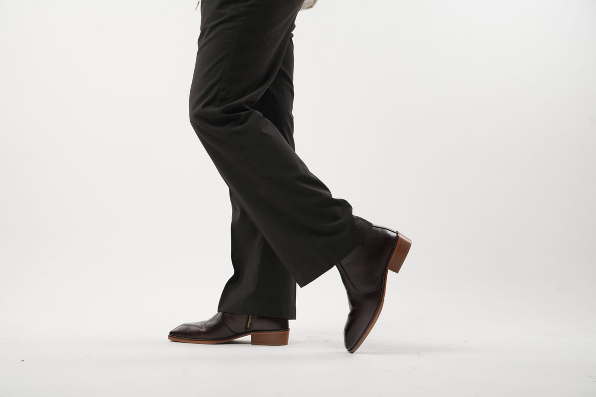 Bourbon Calfskin Chisel Toe Boots